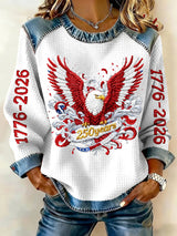 Women's casual hoodie with American 250th anniversary print