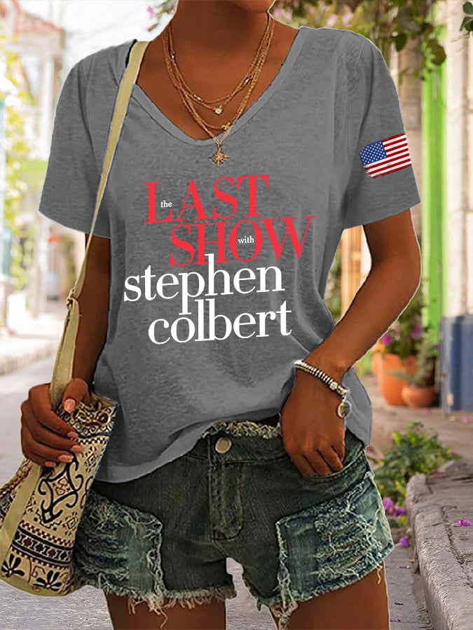 🔥Buy 3 Get 10% Off V-Neck Retro Last Show Print T-Shirt