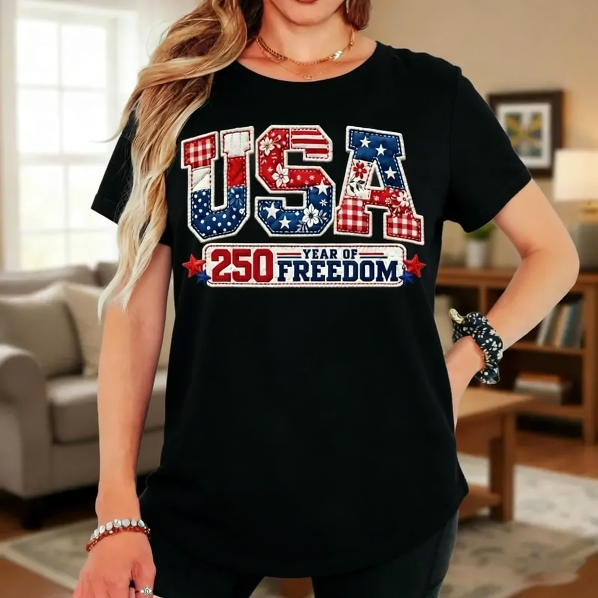 Women's  Comfort Colors USA 250 Year Of Freedom Shirt,