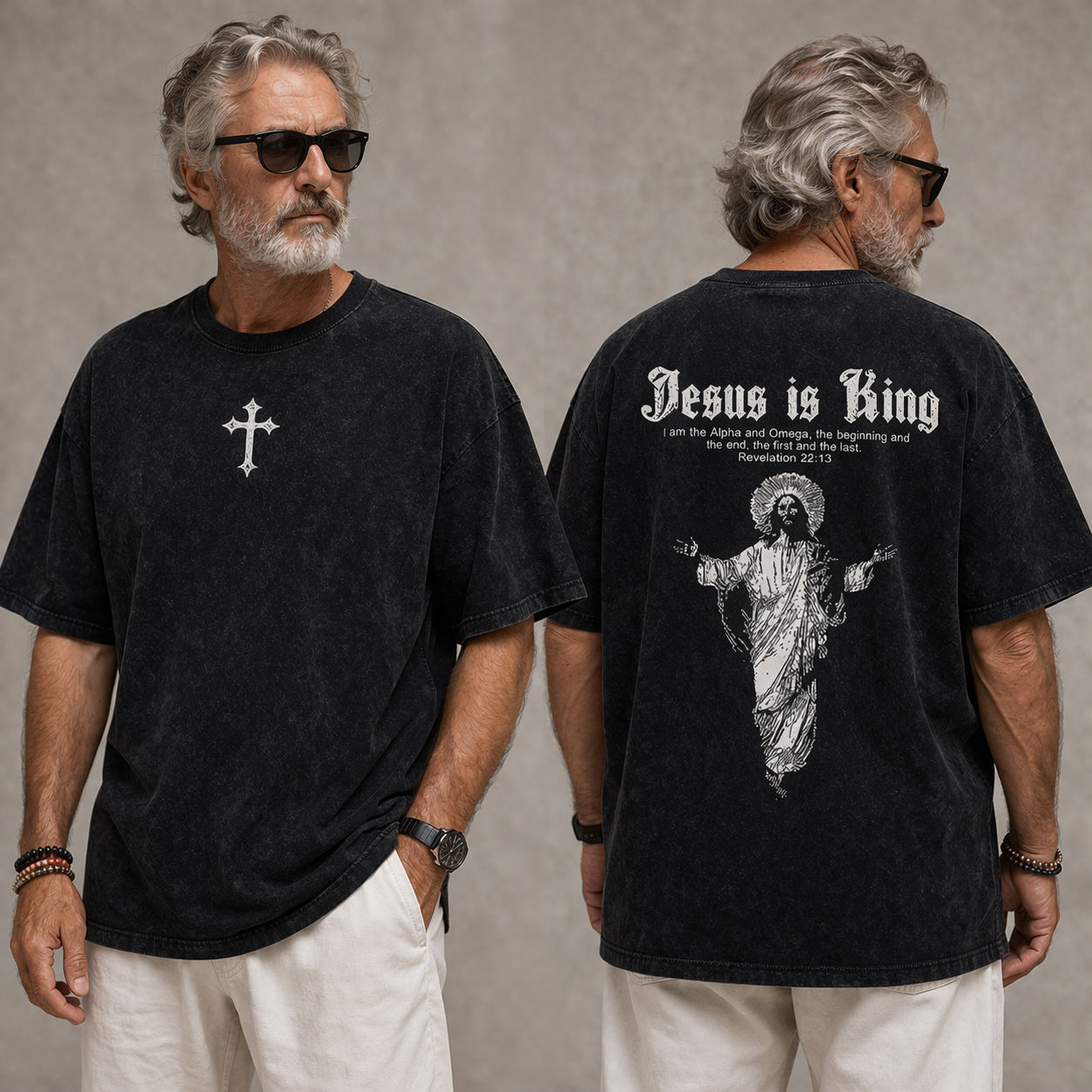 🌸 Spring Sale 50% OFF - 👑 Jesus Is King Vintage Washed Unisex T-Shirt ✝️