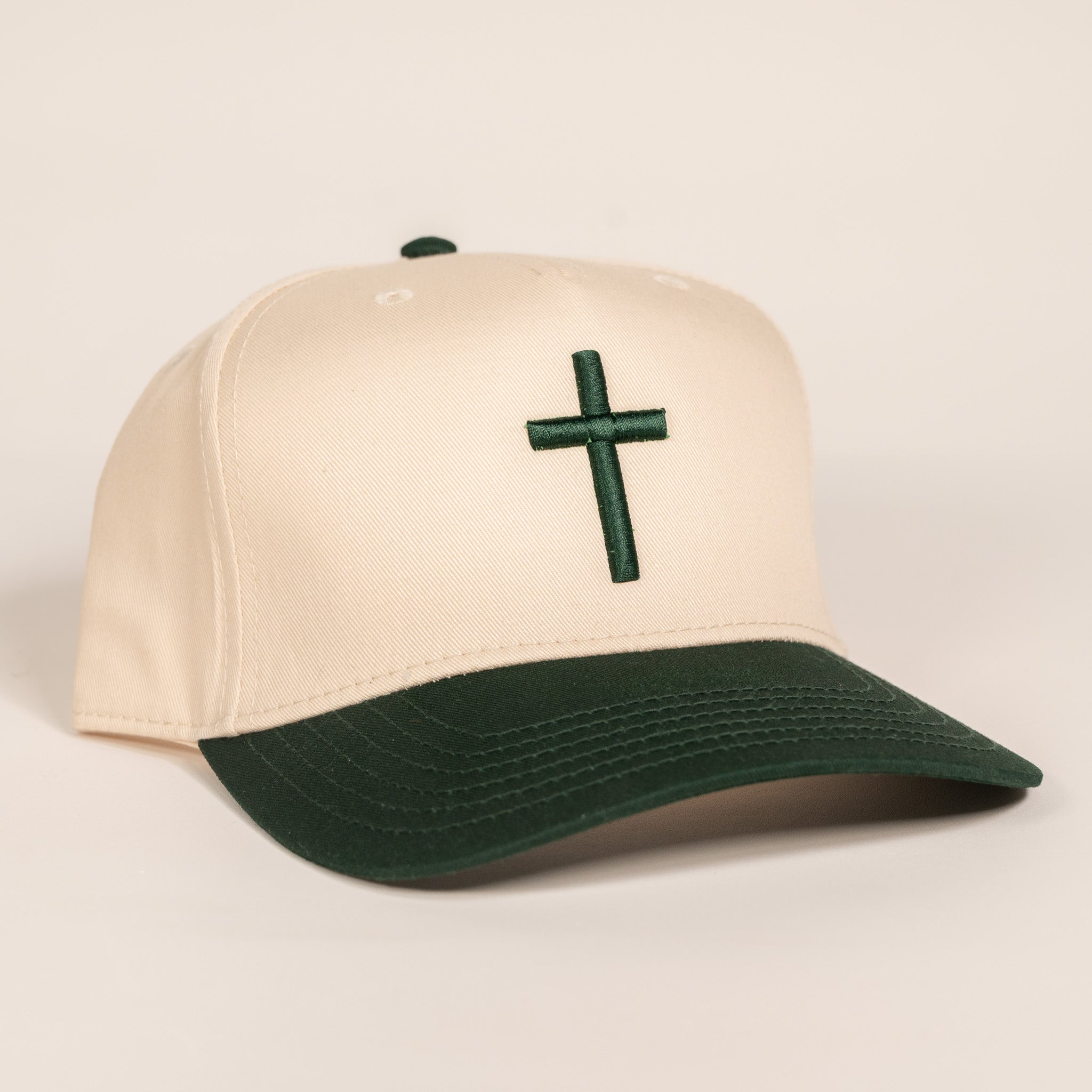 Forest and Cream Cross Hat
