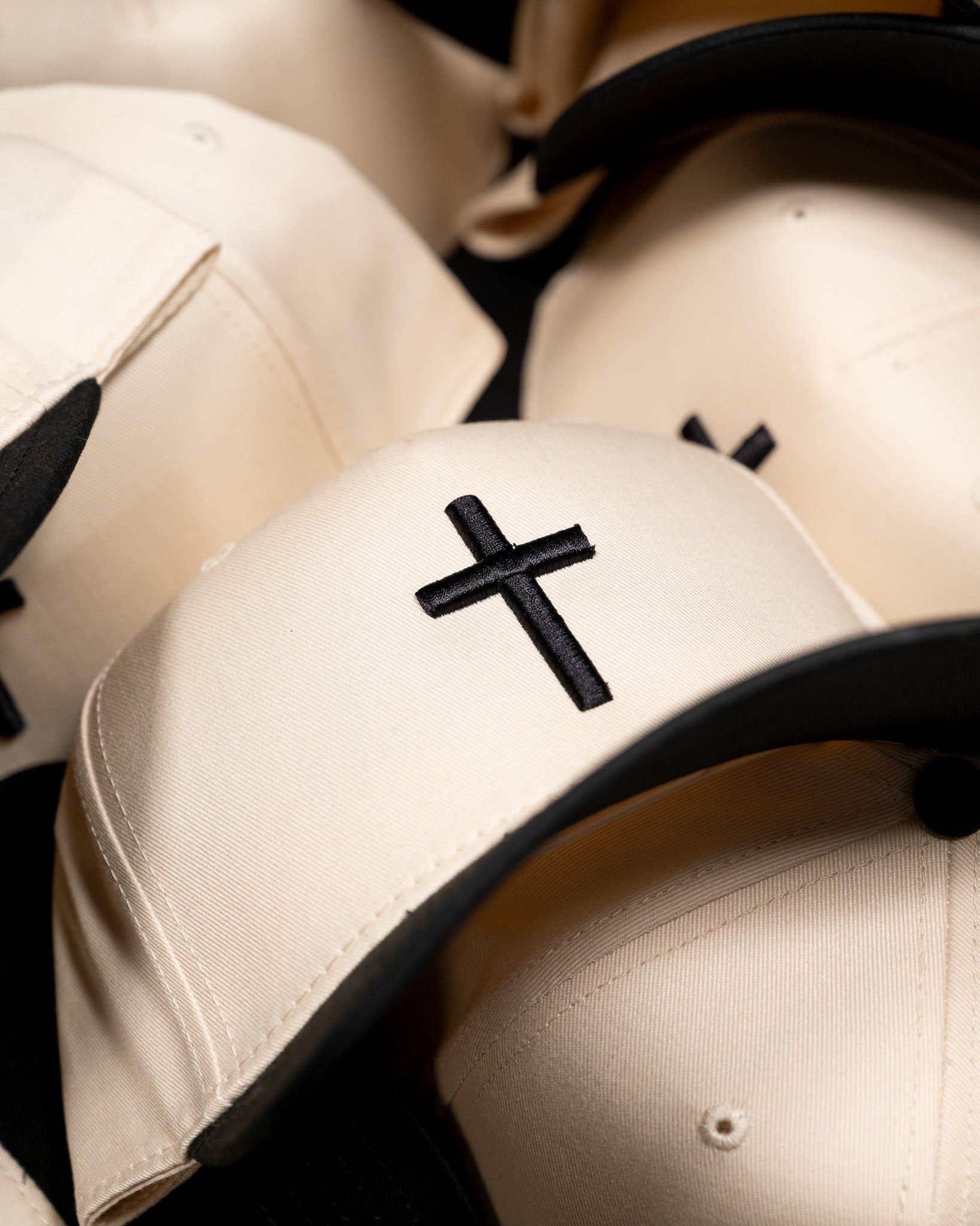 Black and Cream Cross Hat