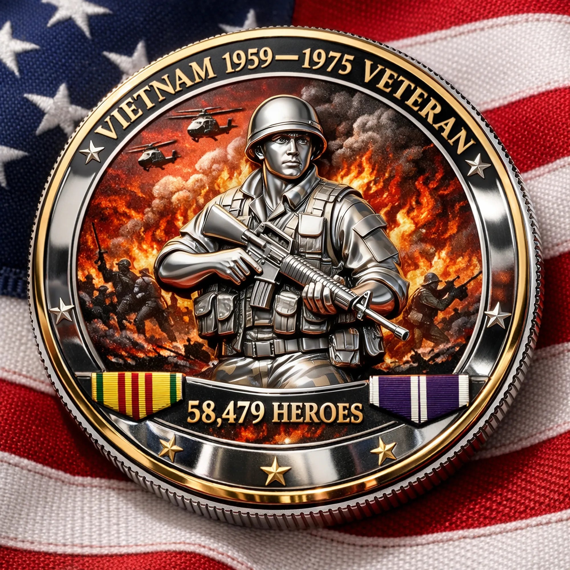 🏆Flash Sale 60% OFF - 🛩️🎖️Vietnam Veteran Tribute Coin – 58,479 Heroes