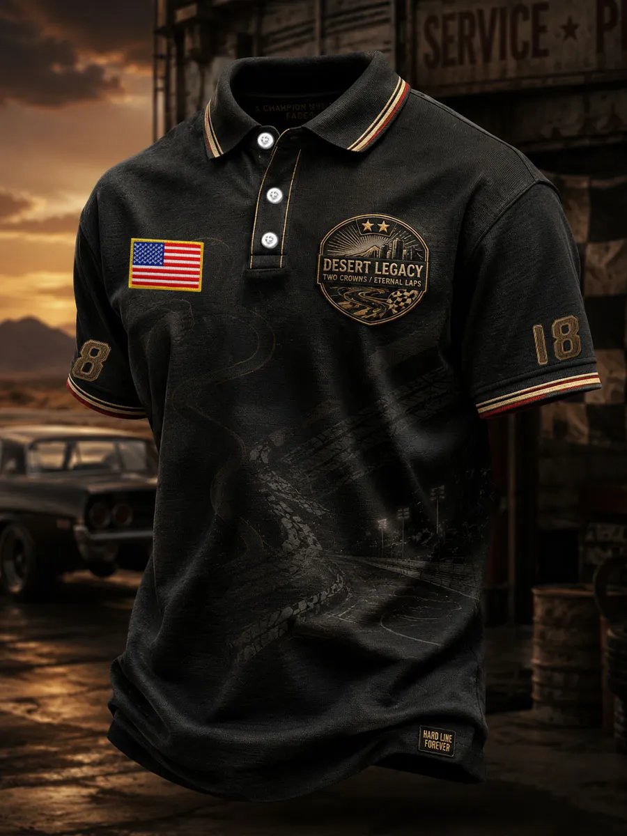 Men's Retro Racing Legend Memorial Print Short-Sleeve T-Shirt