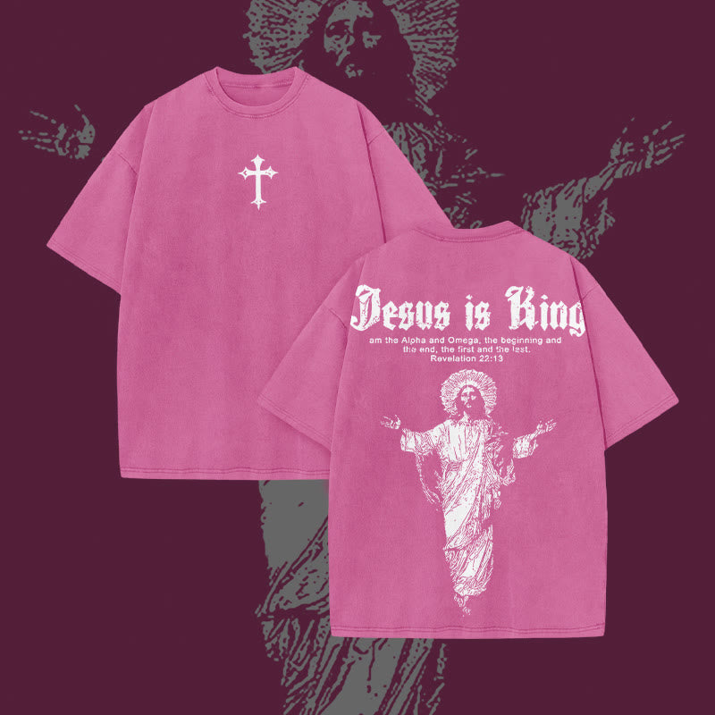 🌸 Spring Sale 50% OFF - 👑 Jesus Is King Vintage Washed Unisex T-Shirt ✝️