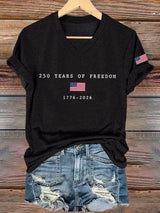 Women's America Flag Print T-shirt