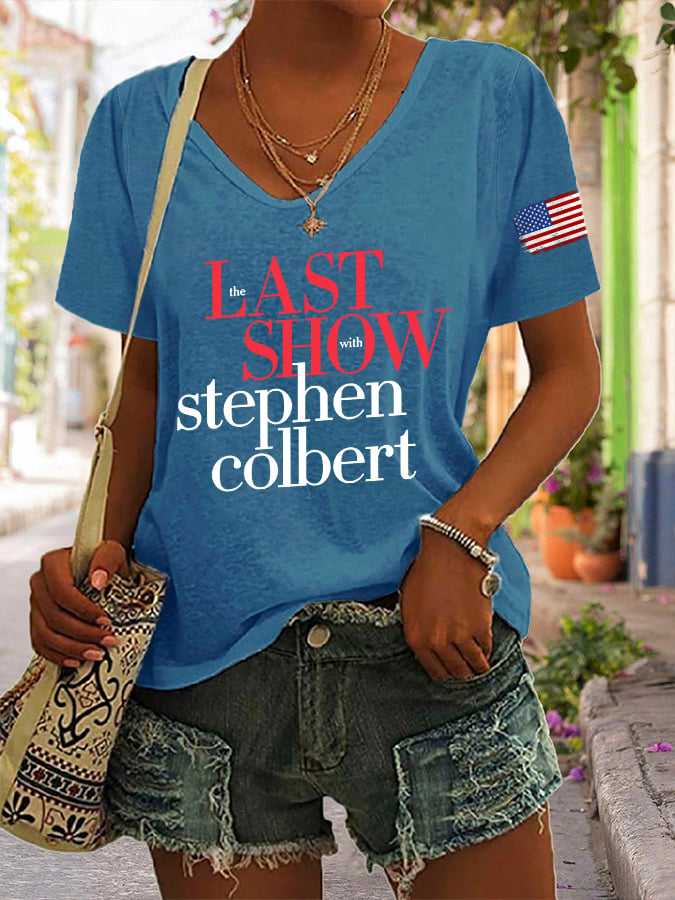 🔥Buy 3 Get 10% Off V-Neck Retro Last Show Print T-Shirt