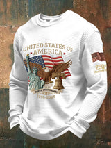 Men's Vintage American Flag Print Top