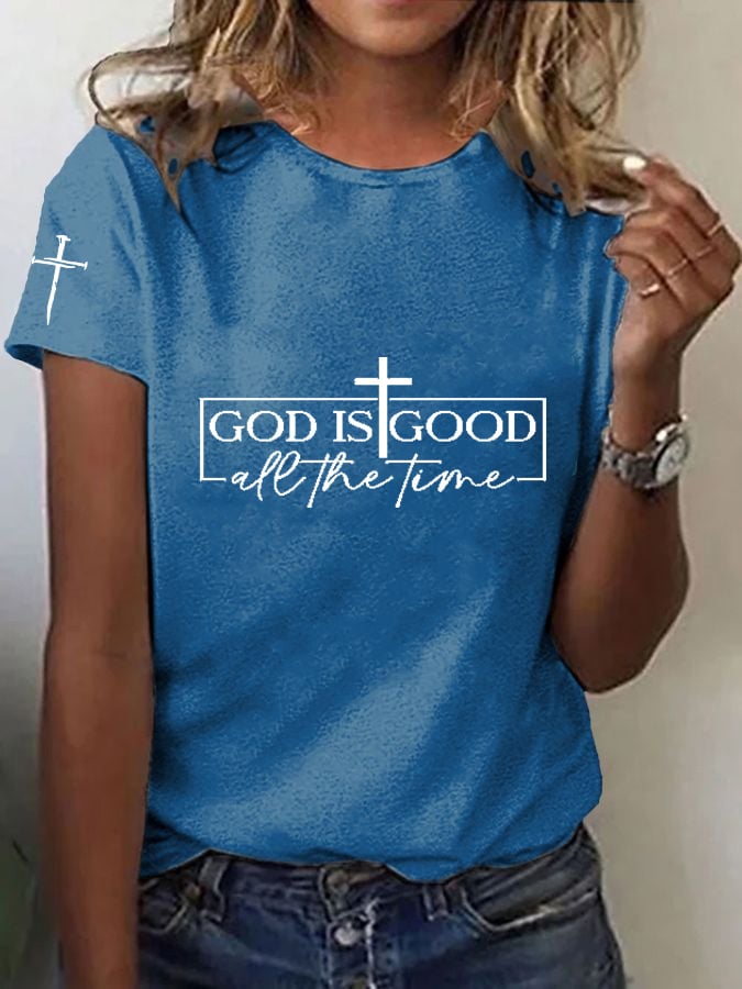 Women's Jesus Printed Short Sleeve T-Shirt