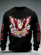 Men's casual hoodie with American 250th anniversary print