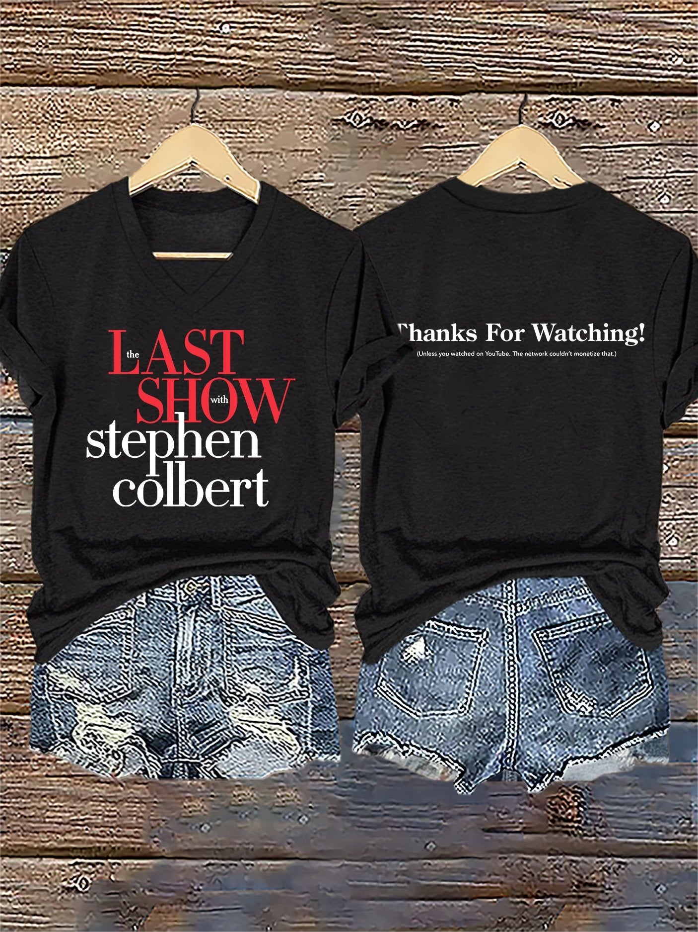 🔥Buy 3 Get 10% Off V-Neck Retro Last Show Print T-Shirt