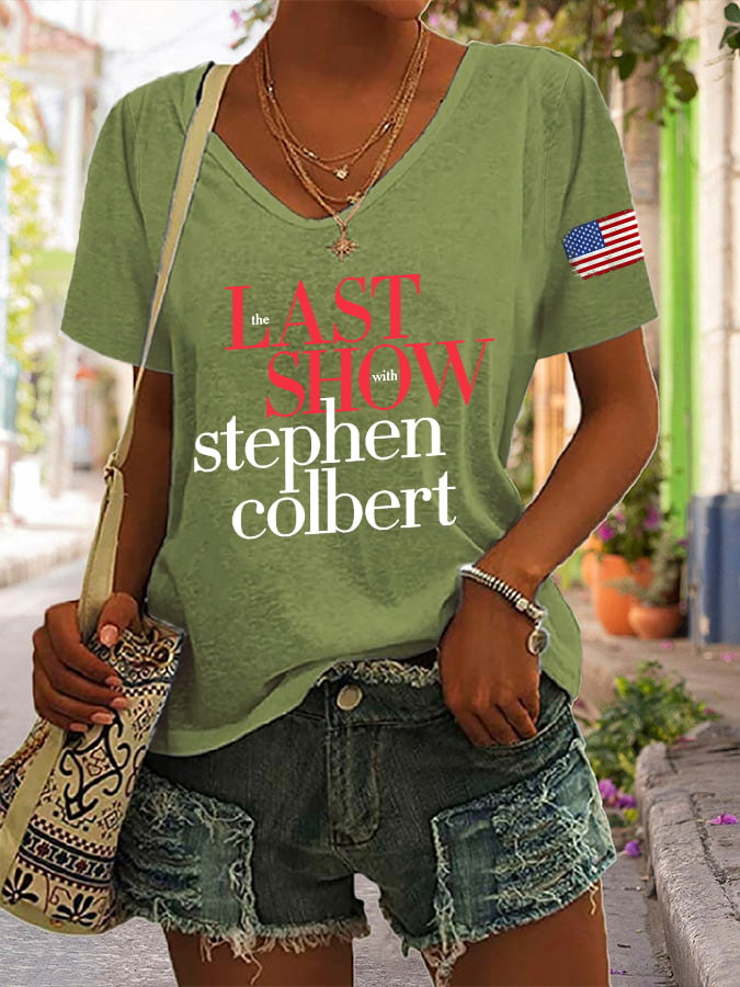 🔥Buy 3 Get 10% Off V-Neck Retro Last Show Print T-Shirt