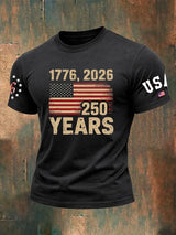 Men's 250th Anniversary National Flag Print Casual Short-Sleeved T-Shirt
