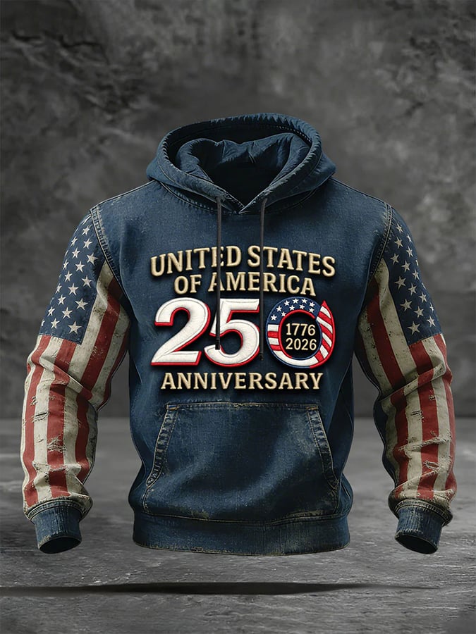 Men's Sweatshirt With A Print Commemorating The 250th Anniversary Of The United States