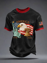 Men's America 250th Anniversary – 1776–2026 Patriotic Eagle Heritage Print Casual T-Shirt