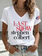 🔥Buy 3 Get 10% Off V-Neck Retro Last Show Print T-Shirt