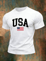 Men's 250th Anniversary National Flag Print Casual Short-Sleeved T-Shirt