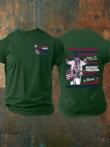 Men's RED WHIET BLUE Print T-Shirt