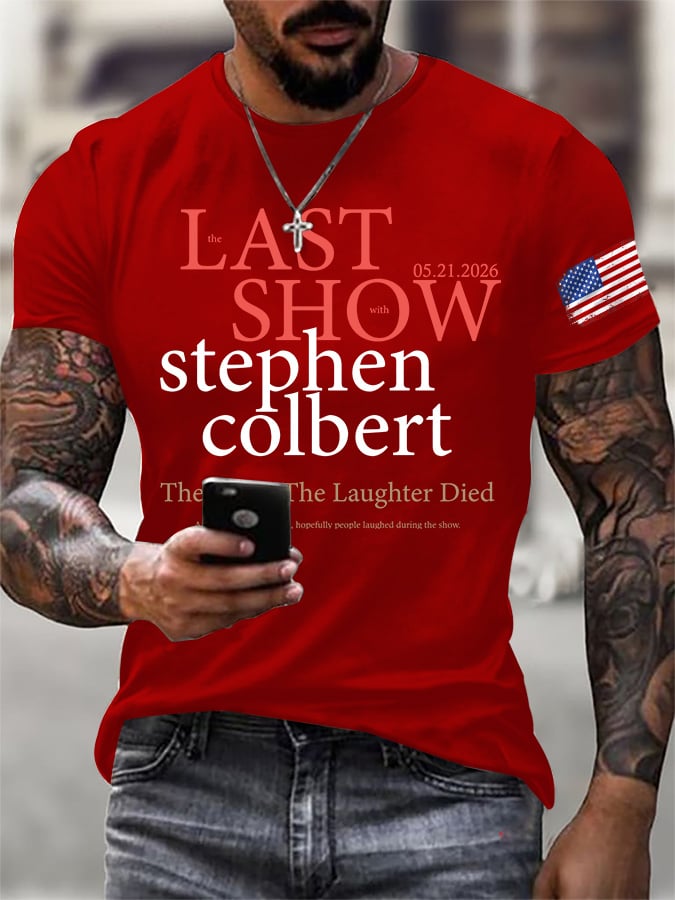 🔥Buy 3 Get 10% Off🔥Men's Retro Last Last Show 05.21.2026 The Night The Laughter Died After The Opening Monol, Hopefully People Laughed During The Show Print T-Shirt