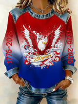 Women's casual hoodie with American 250th anniversary print