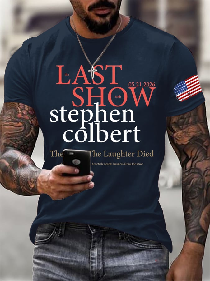 🔥Buy 3 Get 10% Off🔥Men's Retro Last Last Show 05.21.2026 The Night The Laughter Died After The Opening Monol, Hopefully People Laughed During The Show Print T-Shirt