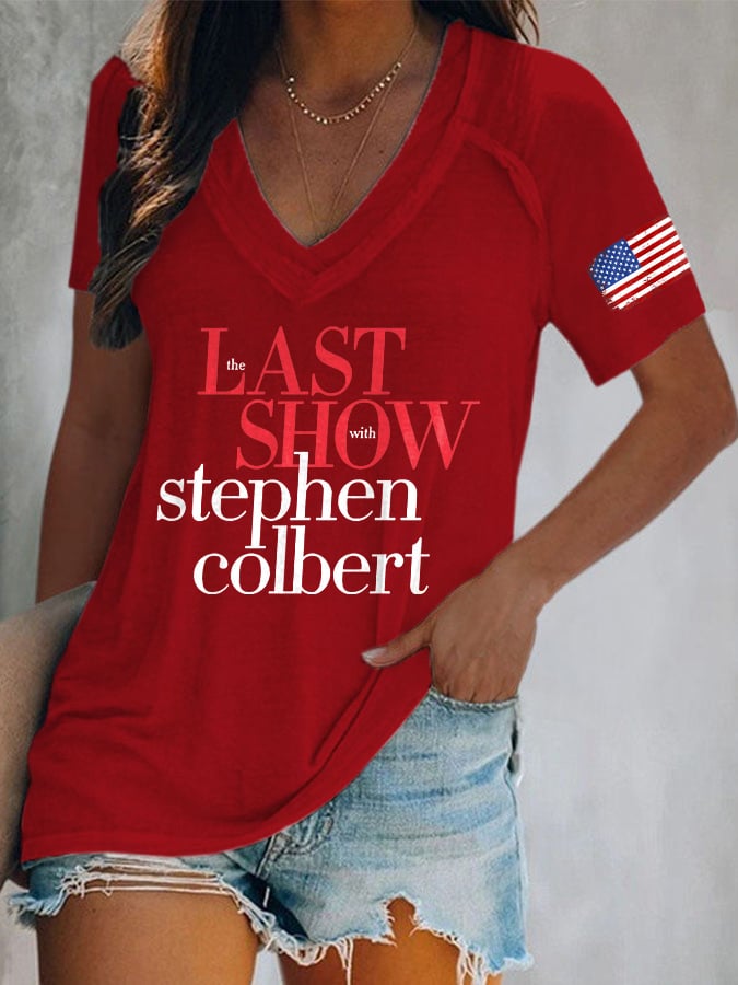🔥Buy 3 Get 10% Off V-Neck Retro Last Show Print T-Shirt