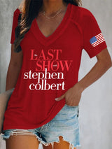 🔥Buy 3 Get 10% Off V-Neck Retro Last Show Print T-Shirt