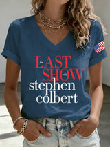 🔥Buy 3 Get 10% Off V-Neck Retro Last Show Print T-Shirt