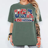 Women's  Comfort Colors USA 250 Year Of Freedom Shirt,