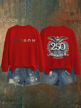 Women's   American 250th Print  Sweatshirt