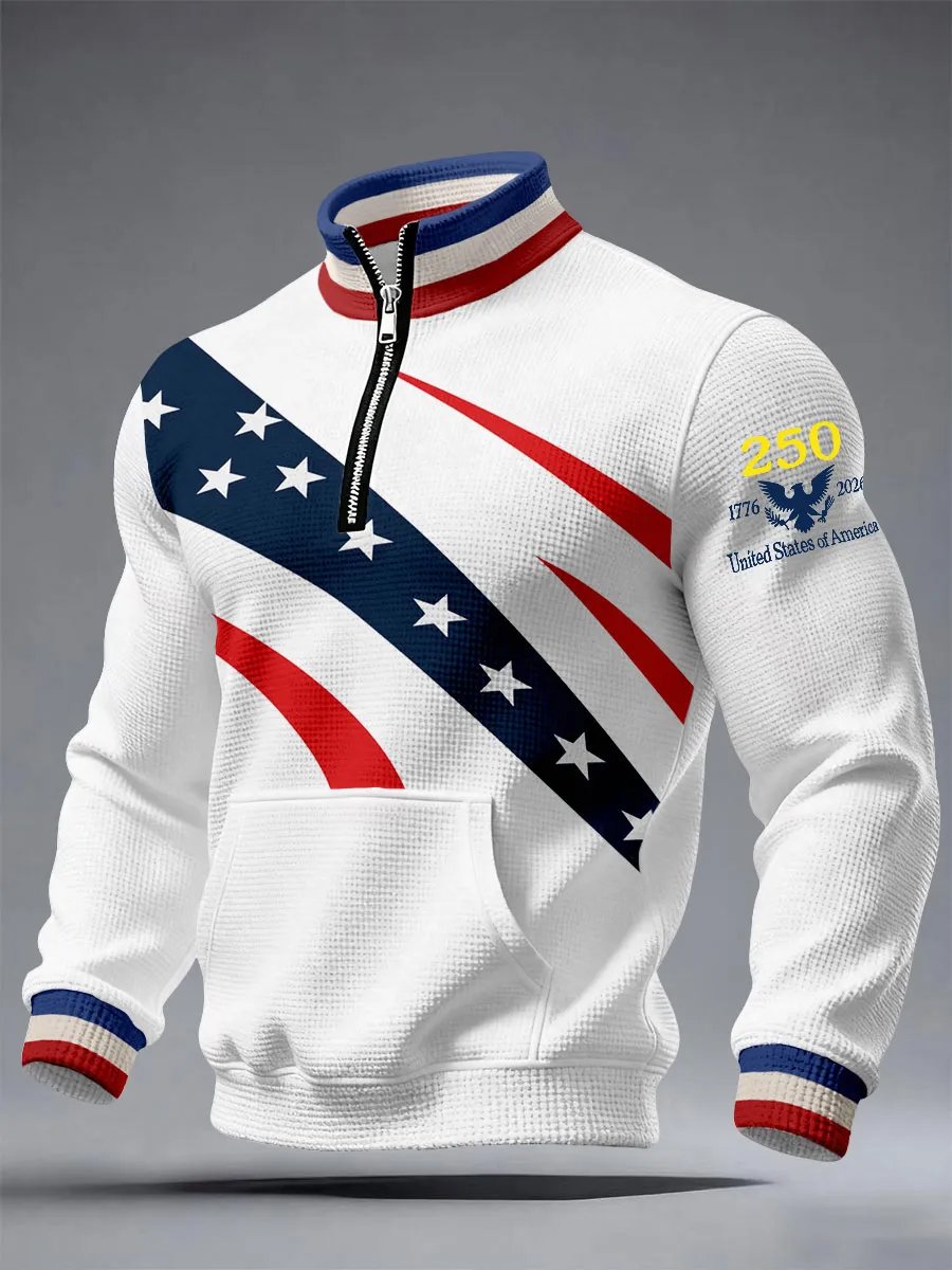 Men'S Casual American 250th Anniversary Printed Sweatshirt