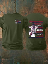 Men's RED WHIET BLUE Print T-Shirt